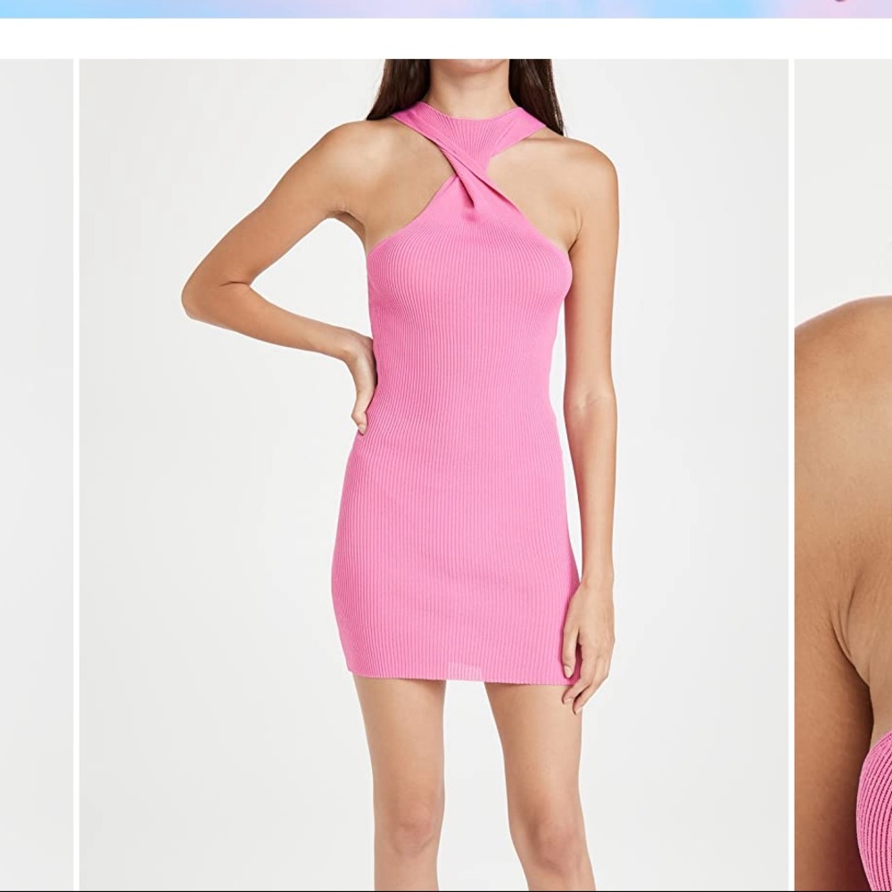 Pink ribbed dress